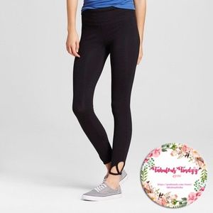 Women's Black Crop Leggings with Clover Cut-Out